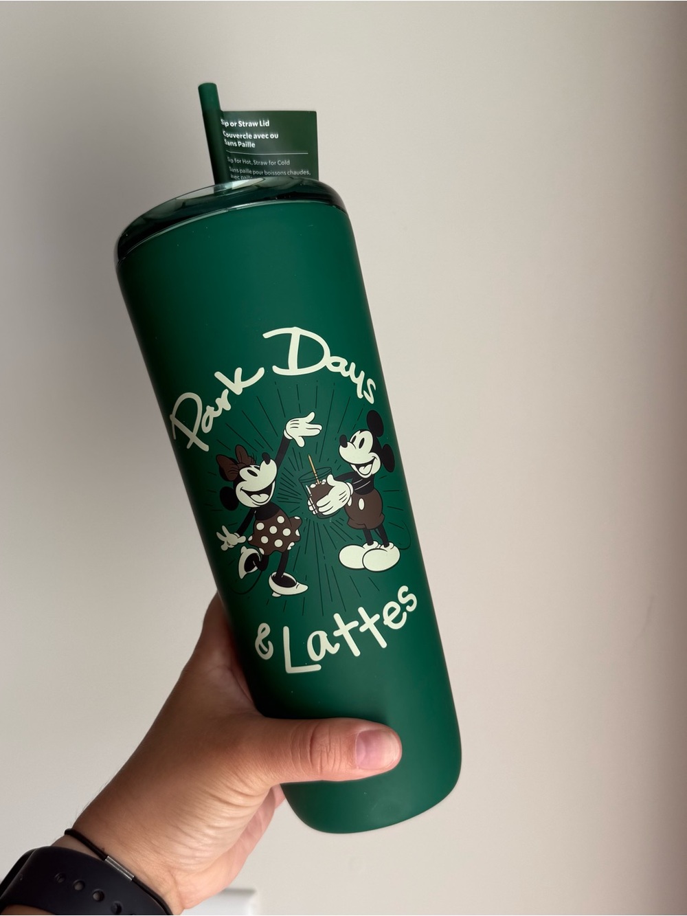 Disney Starbucks Green Travel Tumbler with Mickey Mouse